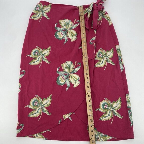 Faherty Size XL Pink Floral Seersucker Wrap Skirt Midi Pacifica Orchid NWT - Picture 7 of 13